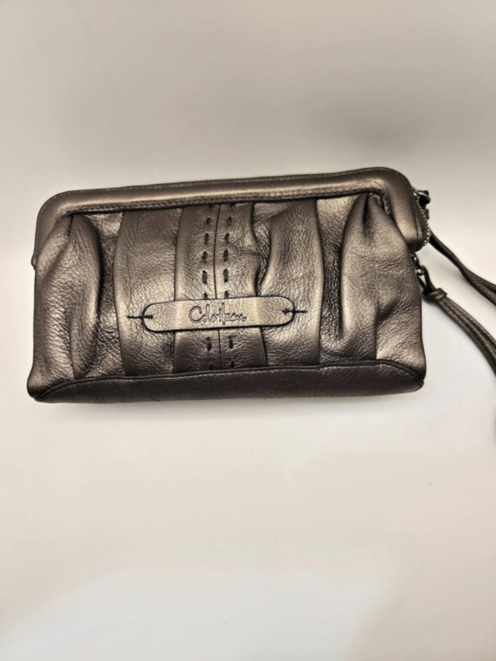 Cole HAAN Leather Wristlet in Gray